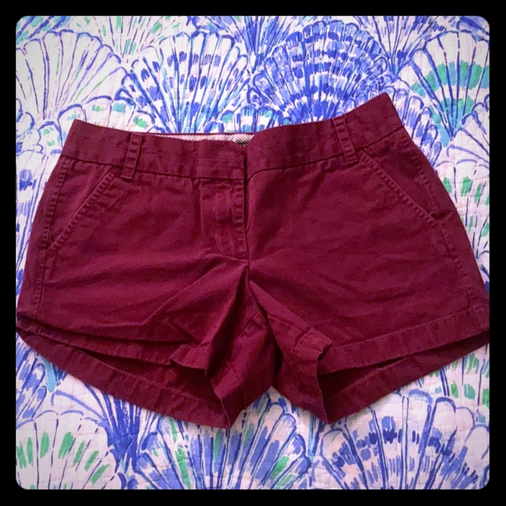 J. Crew chino shorts garnet / wine colored